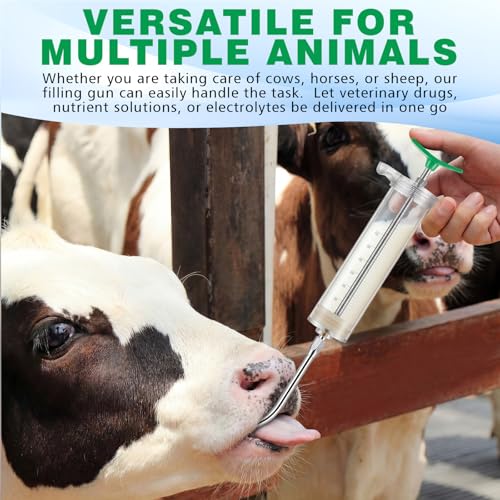 Threlaco 100ml 2 Pcs Drench Gun for Goats, Sheep & Cattle - size: 100ml