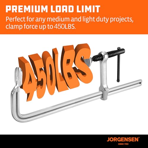 Jorgensen Bar Clamps, 12-Inch Light-duty Drop Forged Steel Bar Clamps for Woodworking and Welding, 2 Pack - size: 12 Inch