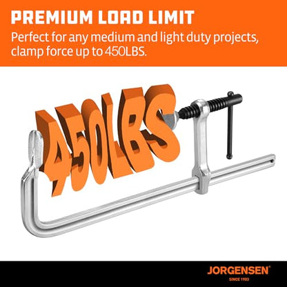 Jorgensen Bar Clamps, 12-Inch Light-duty Drop Forged Steel Bar Clamps for Woodworking and Welding, 2 Pack - size: 12 Inch