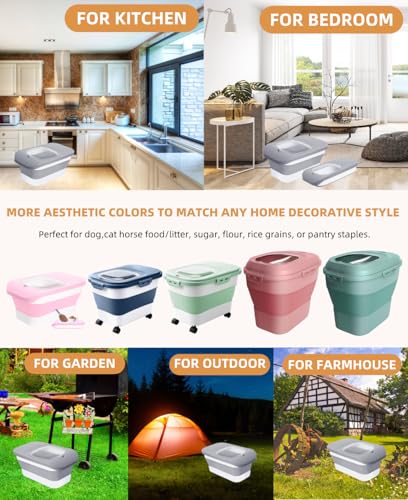 10-13 Lbs Dog Food Storage Container,Collapsible Dog Food Container - color: Grey/10-13 Lbs