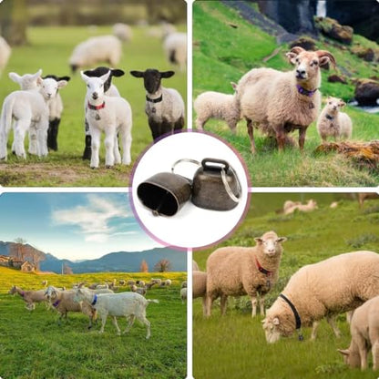5 Pack Classic Goat Collars with Bells,Anti-Lost Pet Collar - color: Multi-colored