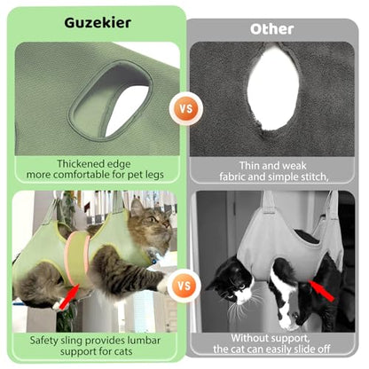 Guzekier Cat Grooming Hammock Harness for Cats, Cat Nail Clipper - size: XS（Suitable for 8-12lbs）