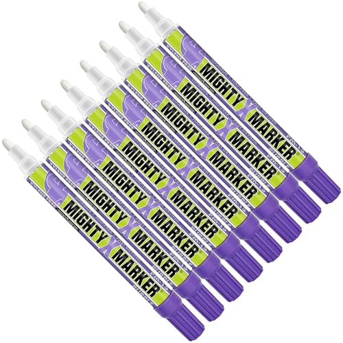 PM-15, Eco-Friendly Paint Marker, Alcohol-Based & Xylene-Free, Waterproof & Permanent, 10ml, 2.3mm Tip, 8 Bonus Tips, Made in USA, Purple 8 Pack - color: Purple