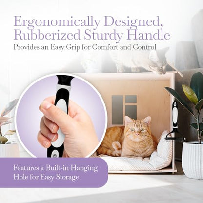 Fuller Brush Pet Dematting Comb – Stainless Steel Blades Remove Tangles, Knots & Mats – Safe for Dogs & Cats with Sensitive Skin – Comfortable Grip, Easy Grooming Tool - size: Dual-Head