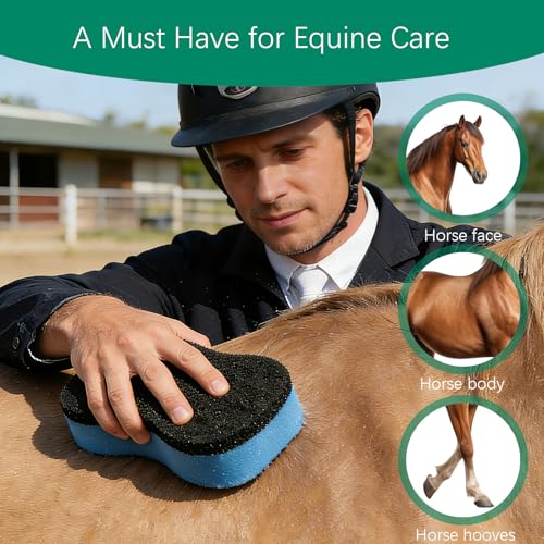 Horse Groomer Shower Sponge Grooming Tool for Cleaning and Massage,Reusable Versatility Brush Scrubber for Body Hair,1 Pack