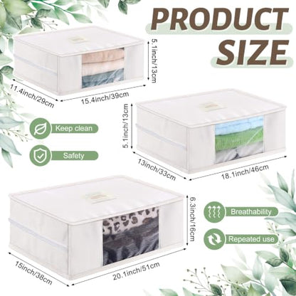 DERTE 3 Pcs Cashmere Sweater Storage Bags Organic Cotton Clothes