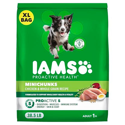 IAMS Proactive Health 성인용 Minichunks 건식 개 사료, 닭고기, 17.5kg(37파운드) - size: 38.5 Pound (Pack of 1)