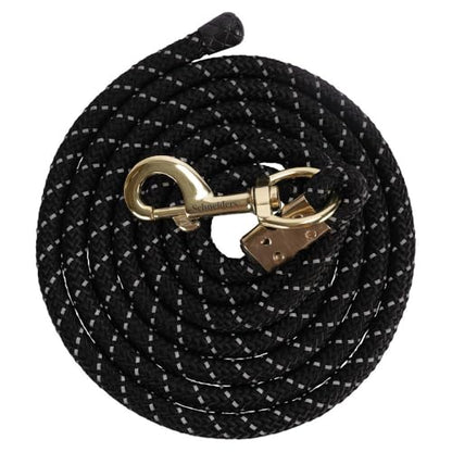 Schneiders Reflective Nylon 10" Lead Rope with Rubber Cap End | Enhanced Visibility & Durable Grip | Color Black