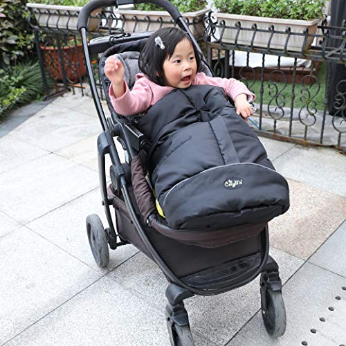 CozyMe Stroller Footmuff, Insulated Stroller Blanket Evelution, Water Repellent Winter Bunting Bag for Strollers, Central Open, Height Adjustable, M6-4T - color: Grey