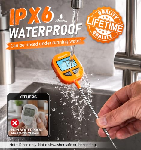 BOMATA Digital Meat Thermometer, 5" Probe, IPX6 Waterproof - size: 5"