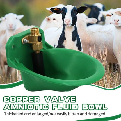 2PCS Automatic Goat Sheep Waterer Bowl with Brass Copper Touch Valve - size: Waterer Bowl*2