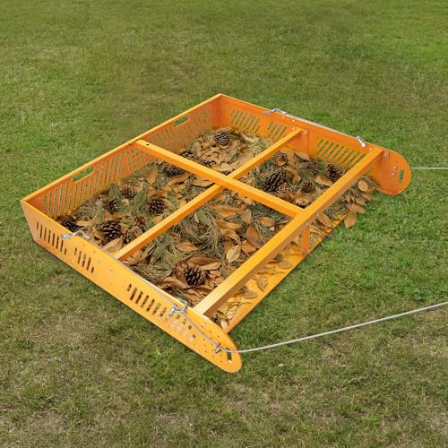 POPMOON 2-in-1 Horse Manure Fork & Tow Behind Trailer Manure Scooper 330lb - size: 43.5" L - no wheels