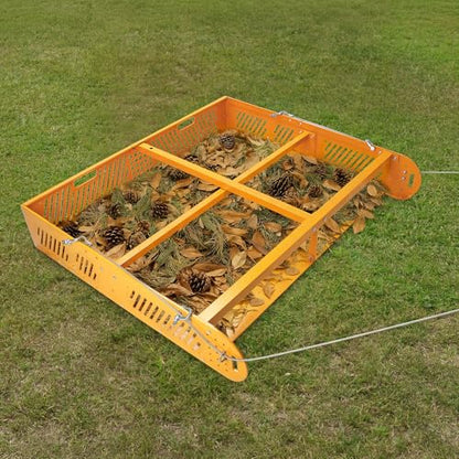 POPMOON 2-in-1 Horse Manure Fork & Tow Behind Trailer Manure Scooper 330lb - size: 43.5" L - no wheels