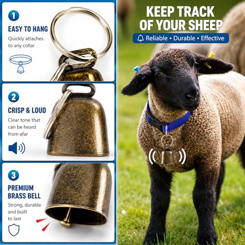 8Pack Goat Collar with Bell, Adjustable Nylon Collars Set