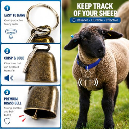 8Pack Goat Collar with Bell, Adjustable Nylon Collars Set