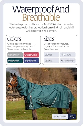 Equinavia Arktis Turnout Neck Cover 200g | 1200D - Deep Green - S - color: Deep Green, size: S