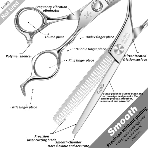 High-end Professional Hair Thinning Scissors Hair Cutting Teeth Shears Barber Hairdressing Texturizing Scissors Extremely Very Sharp 6.5 Inch Stainless Steel Alloy For Men Women Salon & Home - size: 6.5 Inch, style: Thinning Shears