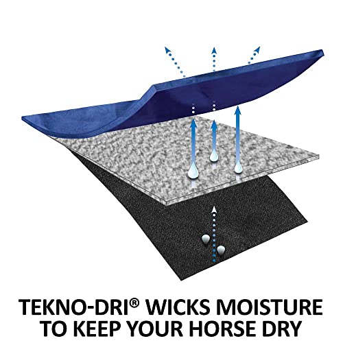 Dura-Nylon Tekno-Fleece Stable Horse Blankets & Sheets | V-Free Pressure Free Wither | Adjustable Leg Strap Horse Sheets | Comfortable Horse Blankets for Winter - size: 68