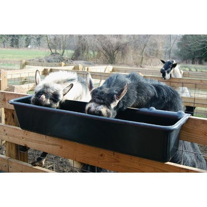 FarmTek 52 Quart Hook-Over Feed Trough - Cattle, Horses, Goats & Sheep | Fence-Mount Feeding Design, Impact-Resistant Polyethylene, Large 52-Quart Capacity, Durable Outdoor Construction