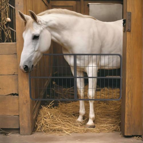 Stall Guard for Horses 48x24 Inch Heavy Duty Steel Two Way Door for Barn Corral and Stable Enclosures with Rust Resistant Coating