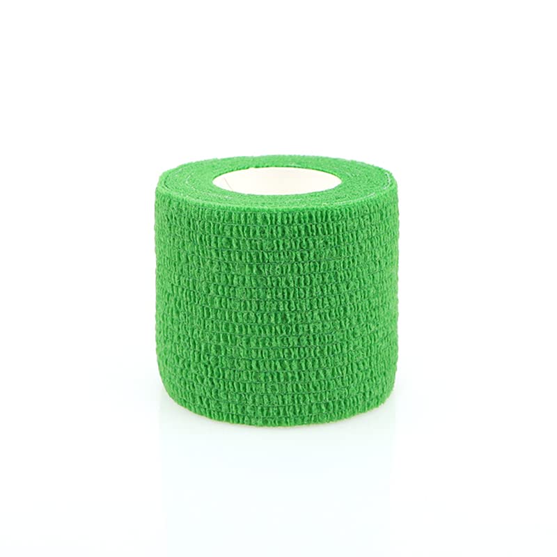 Self Adhesive Bandage Wrap Animal Cohesive Bandage Self Adherent Wrap First Aid Tape for Dogs Cats Horses Birds & Wrist Healing Ankle Sprain Swelling - color: 2 Inch Emerald Green 12 Rolls
