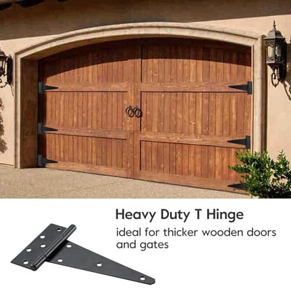 HOME MASTER HARDWARE 10" Heavy Duty Gate Hinges, 2 Pack T Strap Hinges - size: 10 in-2 Pack