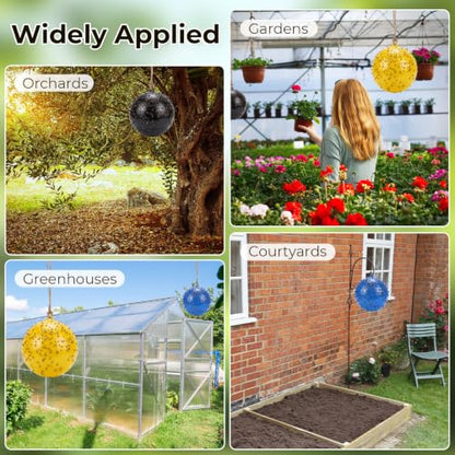 3 Pack Horse Fly Trap Balls, Sticky Coating and Brush for Outdoors