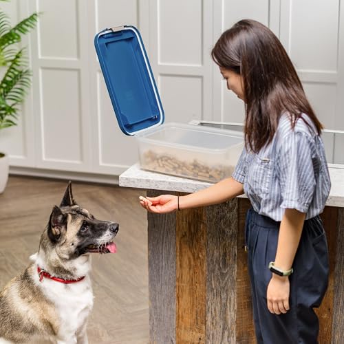 IRIS USA Dog Food Storage Container, Up to 11 lbs, Navy, Made in USA - size: 11 lbs