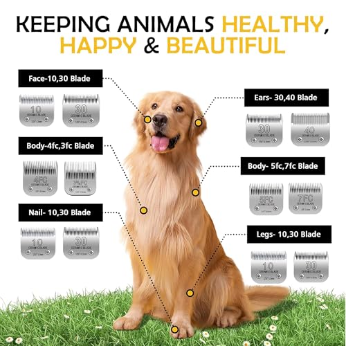 Size 10 Dog Grooming Clipper Blade Compatible with Andis /Wahl KM/Oster A5 - size: S10-2pcs