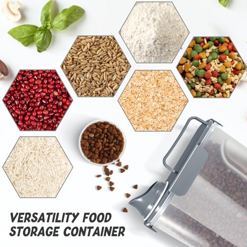 Dog Cat Food Storage Container with Cup (Dark Gray, 5L) - color: Dark Gray, size: 5L