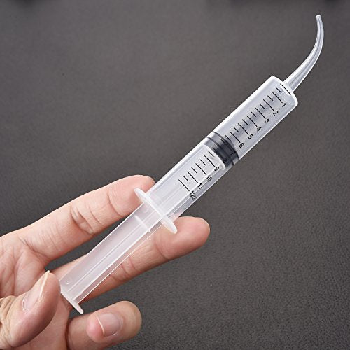 TecUnite 8 Pcs Syringe Dental Irrigation Syringe with Curved Tip - style: With Measurement