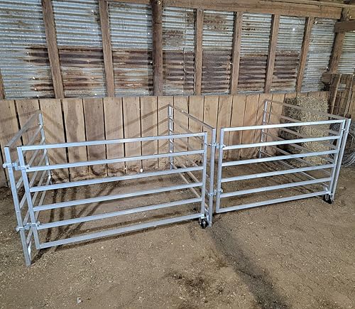 Aluminum 5 FT X 5 FT 6 Rail 40" Wall-Mounted ADD-ON Sheep & Goat STALL KIT Pen