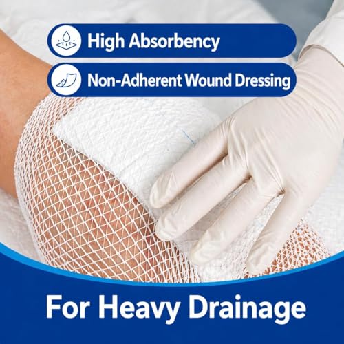 Vakly ABD Pads 5x9 Sterile – Abdominal Combine Gauze Pads, High Absorbency Non-Adherent Wound Dressing for Heavy Drainage & First Aid, Individually Wrapped