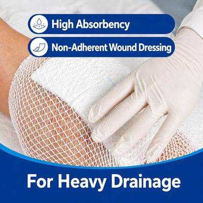 Vakly ABD Pads 5x9 Sterile – Abdominal Combine Gauze Pads, High Absorbency Non-Adherent Wound Dressing for Heavy Drainage & First Aid, Individually Wrapped