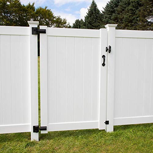 Barrette Outdoor Living Heavy-Duty Modern Wrap Hinge Pair, Black