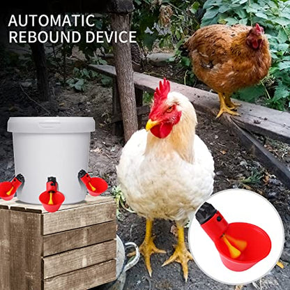 12Pack Chicken Waterer Cups,Poultry Water Cups,Automatic Poultry Waterer for DIY Poultry Quail Duck Chicken Bird Drinker