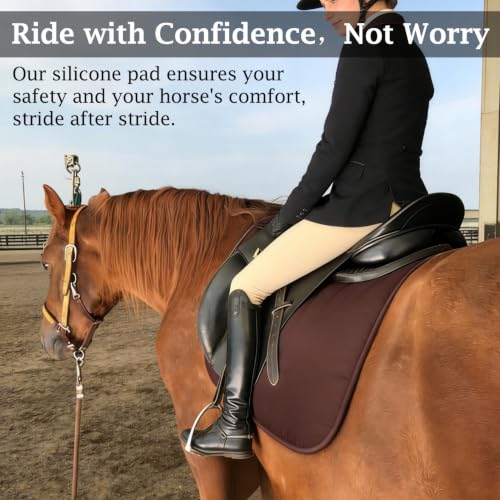 THREE ARCHERS Silicone Gel Saddle Pad for Horses - Non Slip & Shock Absorbing Horse Saddle Pad, Comfortable All Purpose Western/English Riding Saddle Pad, Washable & Durable Design