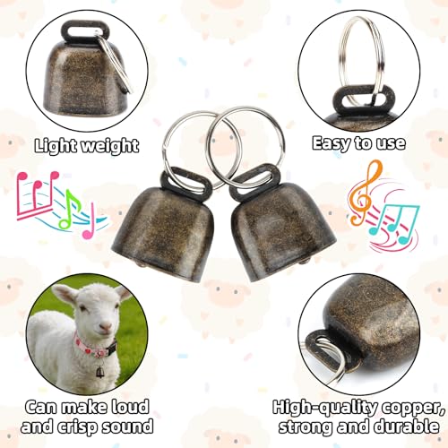 2 Pack Goat Collars with Bells，Fruit Adjustable Nylon Set - color: Pink Printing + Blue Printing