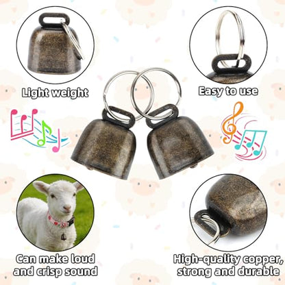 2 Pack Goat Collars with Bells，Fruit Adjustable Nylon Set - color: Pink Printing + Blue Printing