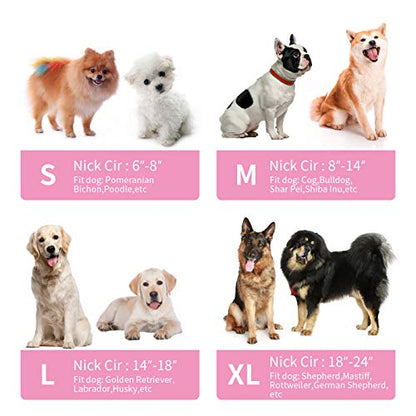 MCHY Inflatable Dog Cone,Adjustable Recovery Collar for Dogs After Surgery,Prevent from Biting & Scratching,Not Block Vision (Pink, S-Neck 7''- 12'') - color: Pink, size: S-Neck 7"- 12"