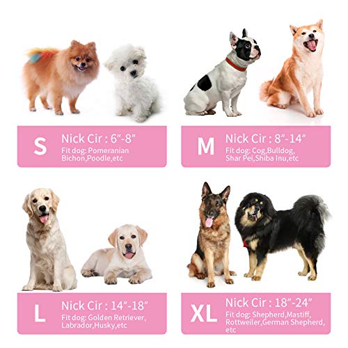 MCHY Inflatable Dog Cone,Adjustable Recovery Collar for Dogs After Surgery,Prevent from Biting & Scratching,Not Block Vision (Pink, M-Neck 10''- 14'') - color: Pink, size: M-Neck 10"- 14"
