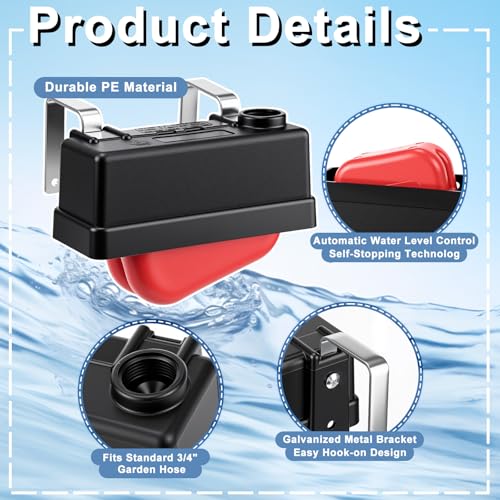 Lounsweer 10 Pack Water Trough Float Valve for Stock Tank Water Tank Float Valve Controlled, Monitors Level Adjustable Automatic for Livestock Cattle Goat Horse Swimming Pool Pond Farm