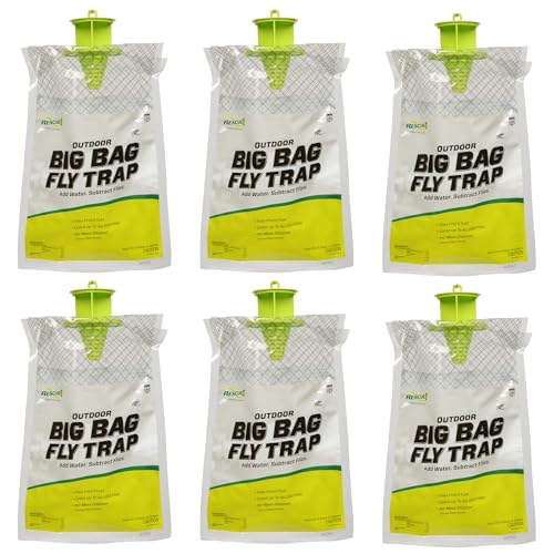 RESCUE! Big Bag Fly Trap – Disposable, Outdoor Use - 6 Traps