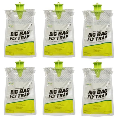 RESCUE! Big Bag Fly Trap – Disposable, Outdoor Use - 6 Traps
