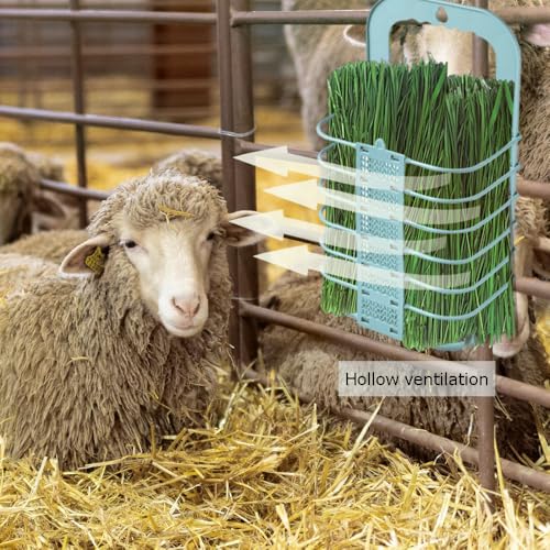 Ouliget Foldable Horse Ivestock Feeder,Wall Mount Hay Rack,Fowl Feeder Veggie Fruit Basket,Hay Feeder for Goats Sheep for Slow Feeding,18.1x6.3x9.8 inch