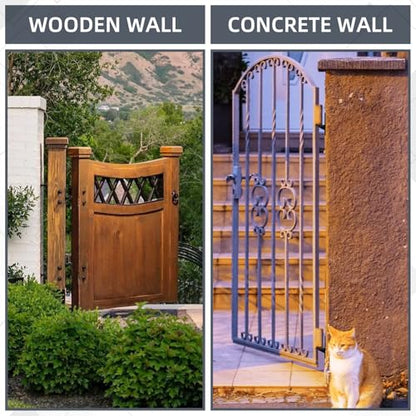 Wall Mount Gate Hinges, Black Farm Gate Hinge, 4 Pack Chain Link Fence Gate Hinge with 5/8 Hinge Pin (Screws Included), Heavy Duty Gate Hinges for Metal Gates Wooden Fences… - color: Black-4PCS