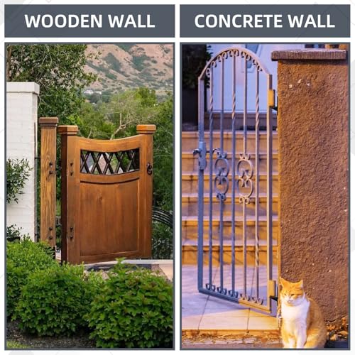 Wall Mount Gate Hinges, Black Farm Gate Hinge, 2 Pack Chain Link Fence Gate Hinge with 5/8 Hinge Pin (Screws Included), Heavy Duty Gate Hinges for Metal Gates Wooden Fences… - color: Black-2PCS