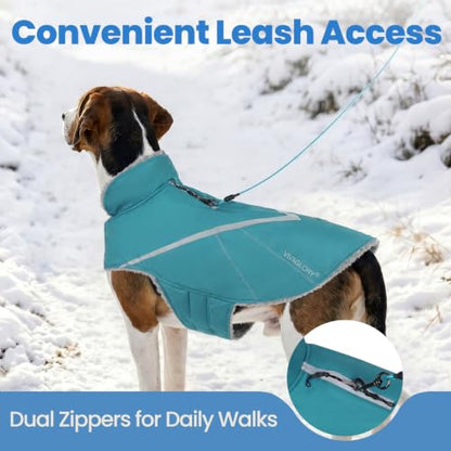VIVAGLORY Dog Jacket Warm Snowrap Dog Winter Coat Vest, XXS, Turquoise - color: Turquoise, size: XXS(Chest: 12-15'')