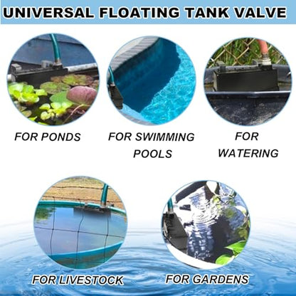 2pcs Stock Water Tank Float Valve, Automatic Water Trough Float Valve Level Control for Autofill Livestock Waterer Pond Pools Hydroponics Aquarium
