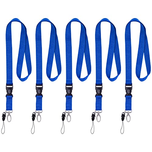 Wisdompro Office Lanyard, 5 Pack 23 inch Neck Strap Lanyards - Blue - color: 5pack Blue
